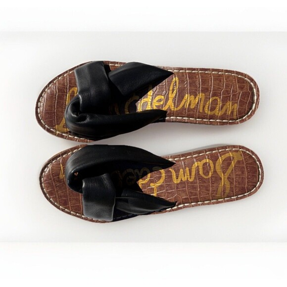 Sam Edelman Ramsey Black Sandals Womens Size 7.5 M Leather Upper Wedge Cork Heel - Picture 7 of 10